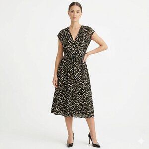 Max Studio, Black and cream Polkadot Dress